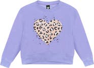 PixieLane Kids' Cloud Soft Cheetah Heart Graphic Sweatshirt