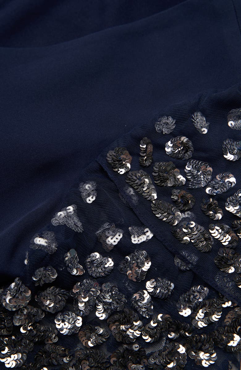 JS Collections Raelynn Embellished Long Sleeve Wide Leg Jumpsuit, Alternate, color, Deep Navy