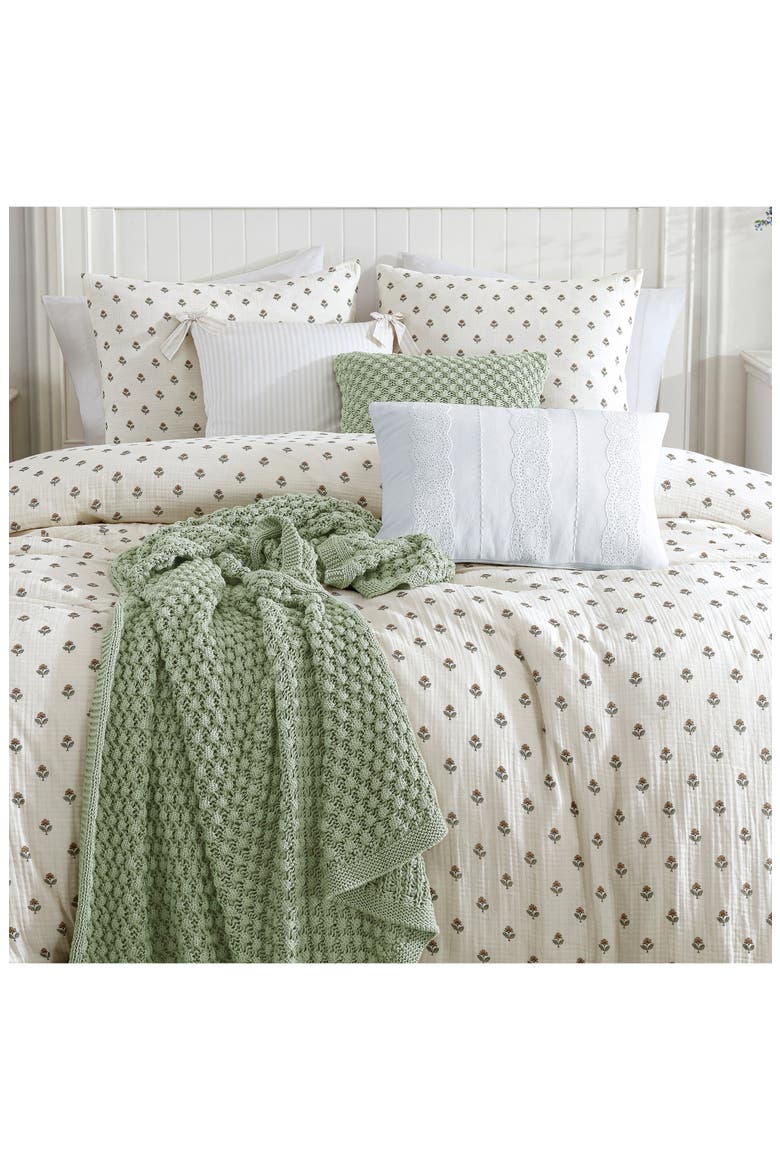 Block Print Gauze Comforter & Shams Set, Alternate, color, IVORY MULTI