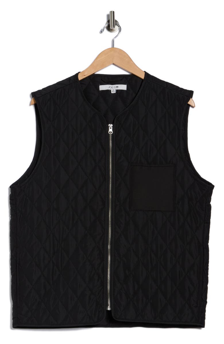 Joe's Diamond Quilted Vest, Main, color, Jet Black