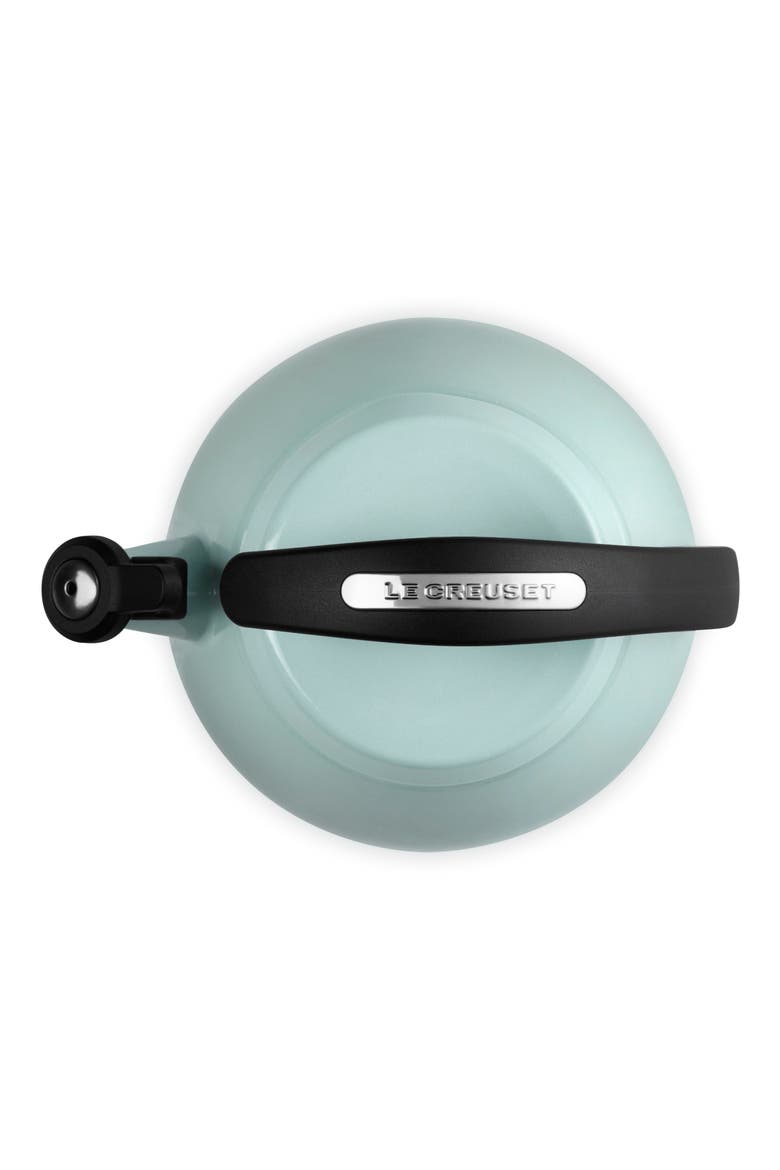 2.2-Quart Enameled Stainless Steel Whistling Cloche Kettle, Alternate, color, SEA SALT