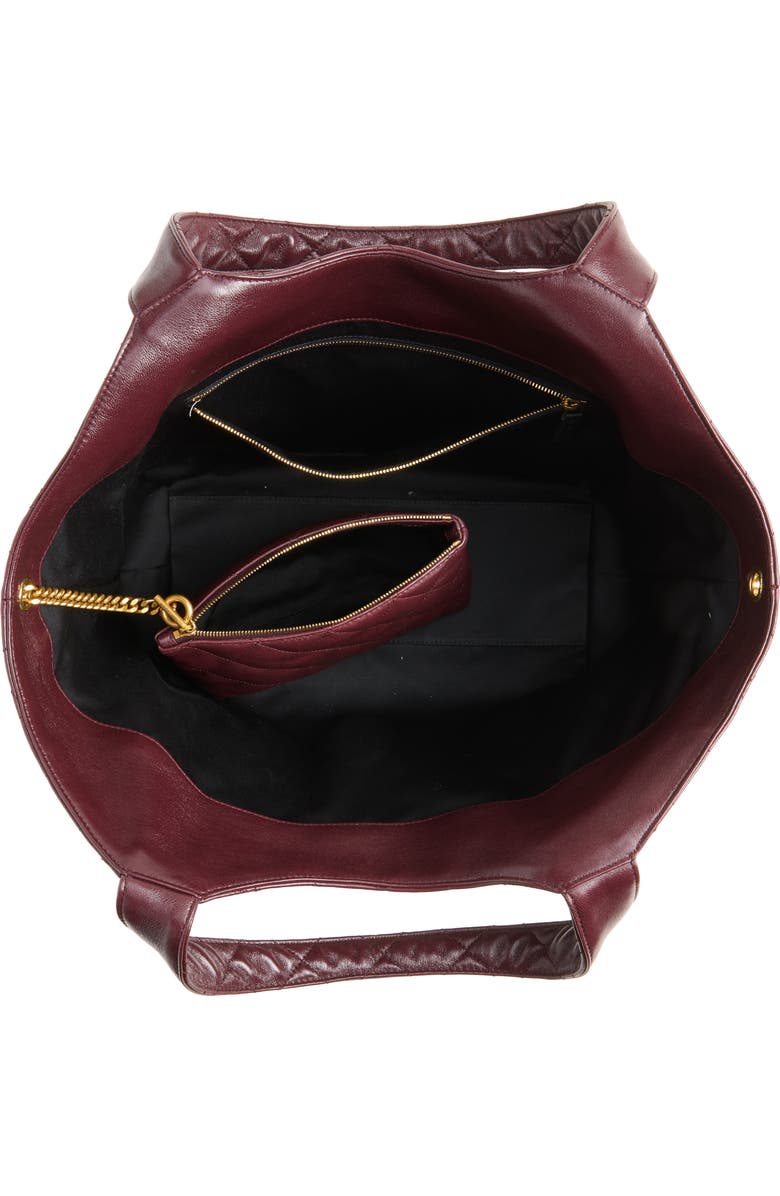 Saint Laurent Medium Icare Quilted Leather Shopper Tote, Alternate, color, Rouge Cabernet