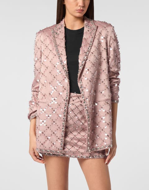 Blazer Boyfriend Fit Plein Paillettes Women
