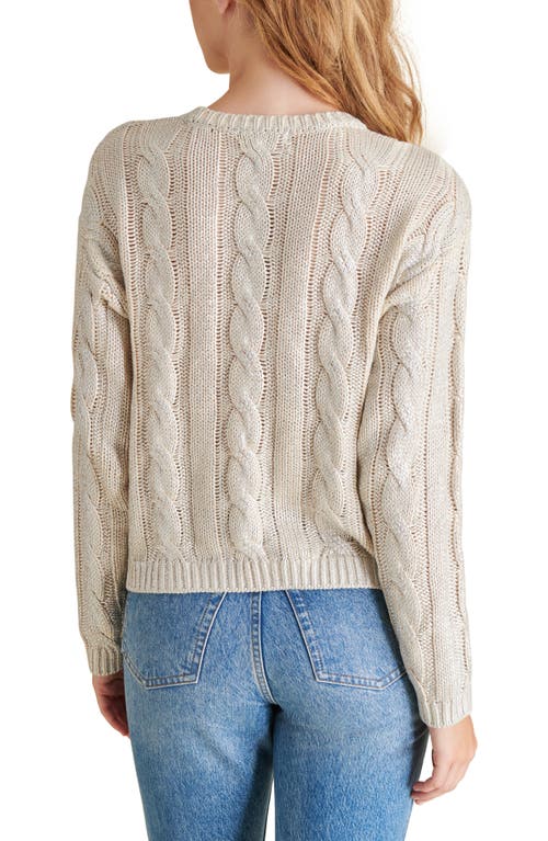 Steve Madden Renzo Cable Stitch Cotton Sweater In Antique Ivory