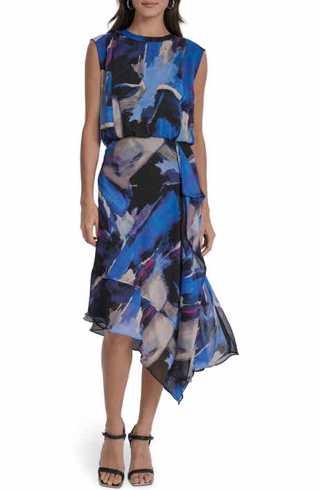 DKNY Sleeveless Asymmetric Midi Dress