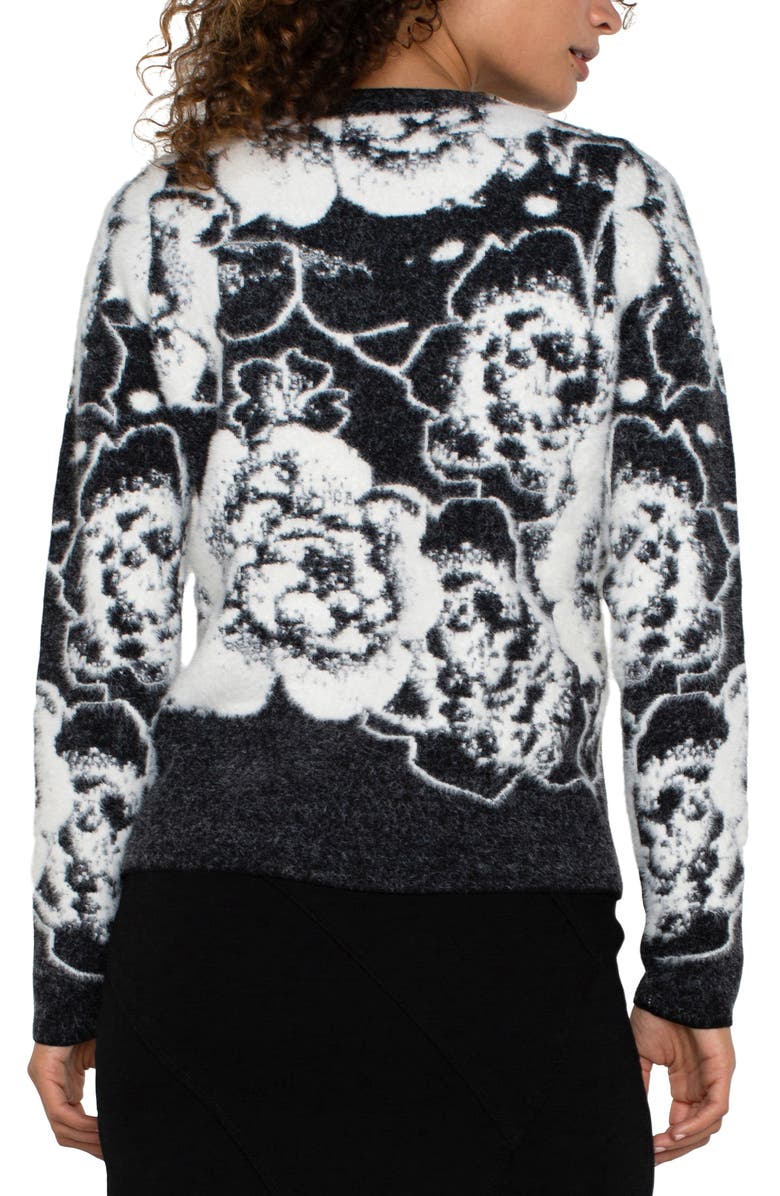 Liverpool Los Angeles Fuzzy Floral Sweater, Alternate, color, 