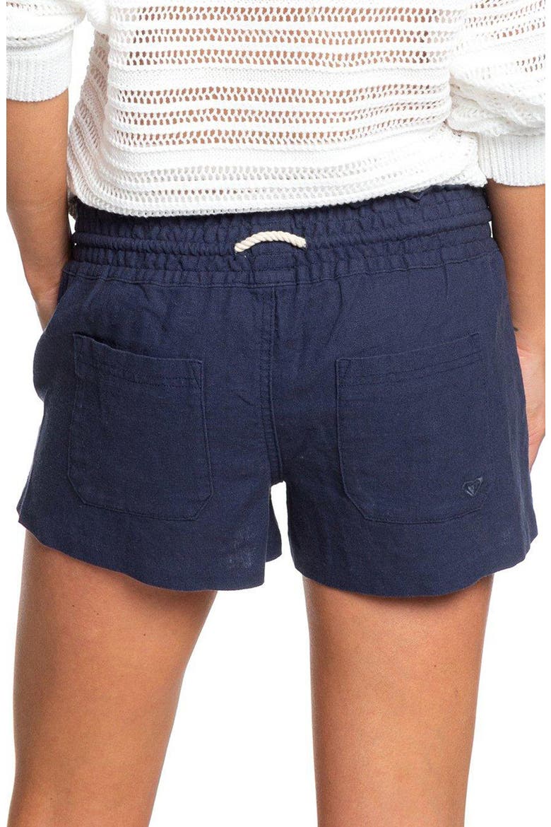 Oceanside Cotton Drawstring Shorts, Alternate, color, MOOD INDIG