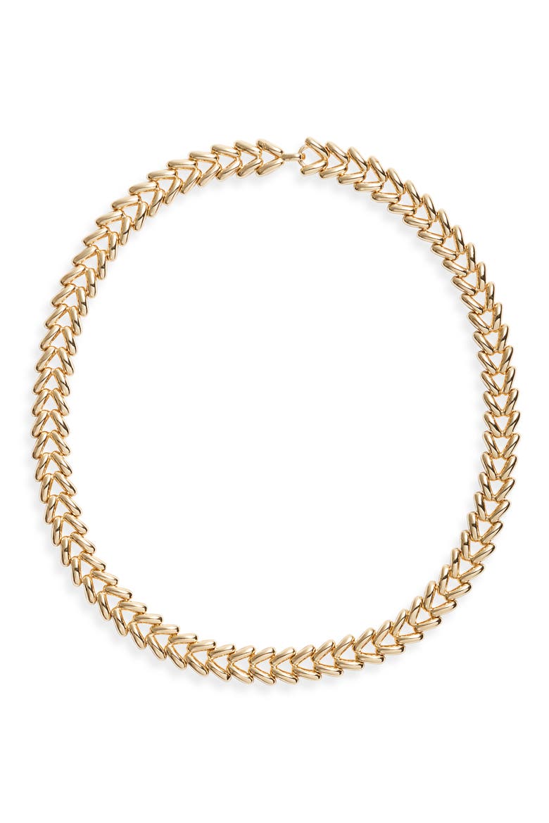 All Linked Up Necklace, Main, color, SHINY GOLD