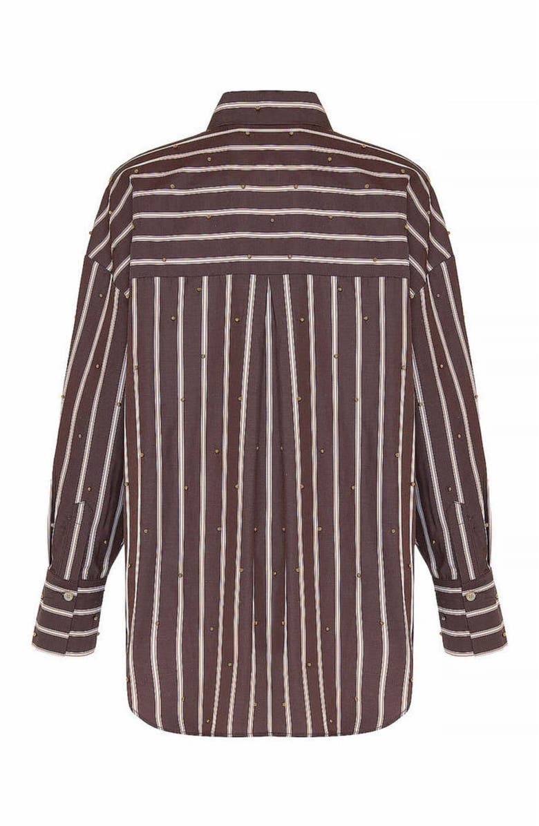 THEO The Label Echo Pearly Shirt, Alternate, color, Koffee/Gold