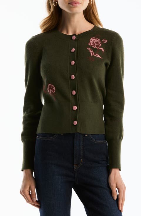 Floral Crewneck Cardigan
