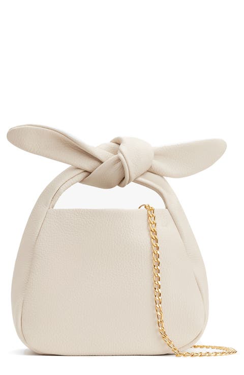 Mini Bow Leather Top Handle Bag