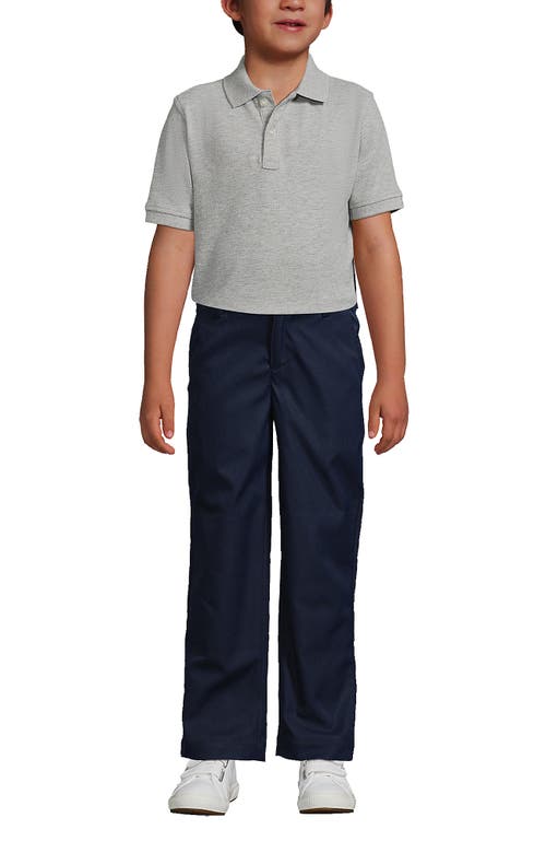 Lands' End School Uniform Kids Short Sleeve Mesh Polo Shirt In Gray Heather