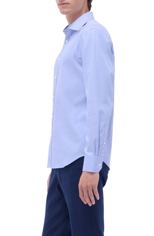 Bugatchi Axel Shaped Fit Jacquard Button-up Shirt In Air Blue