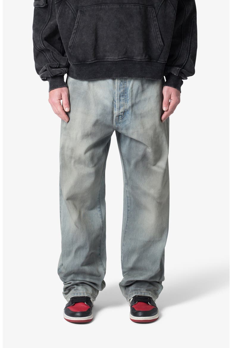 Ultra Baggy Oil Stain Jeans, Main, color, VINTAGE BLUE