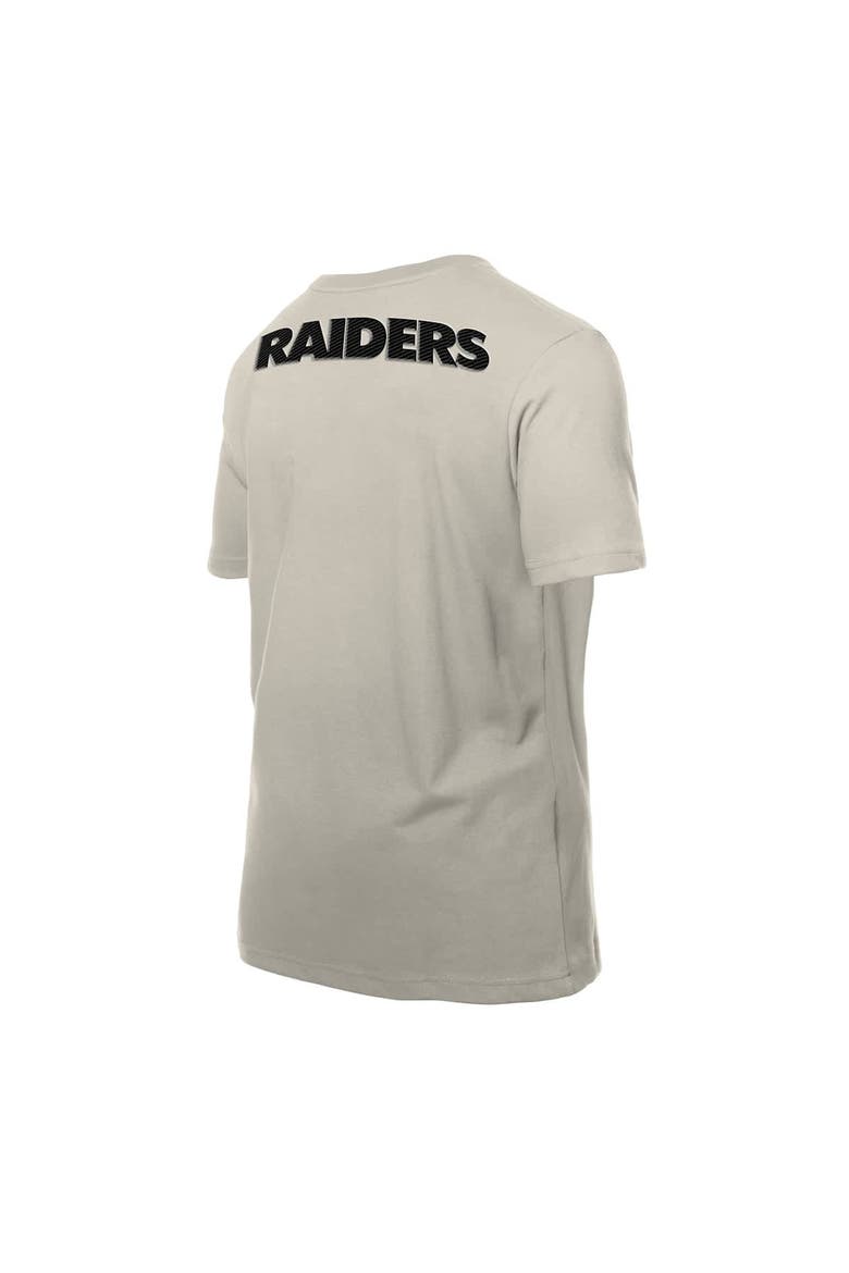 Men's New Era Light Beige Las Vegas Raiders Multi Patch T-Shirt, Alternate, color, Light Beige