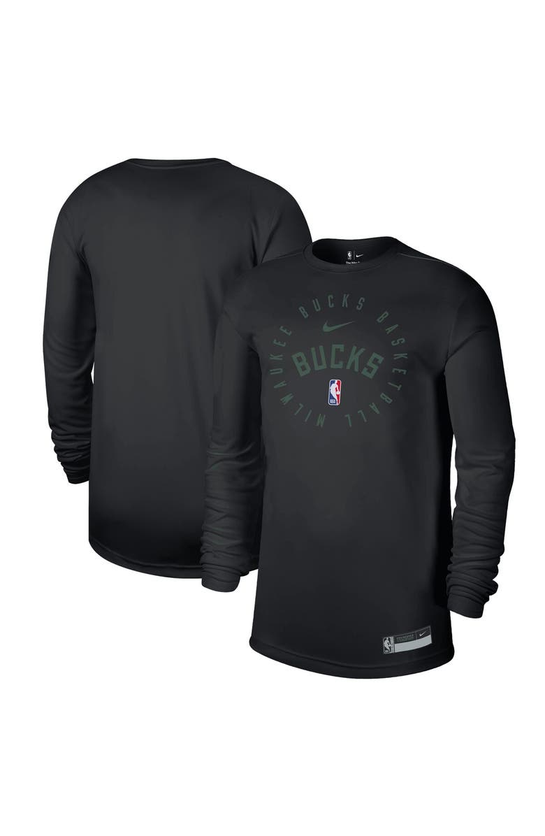 Nike Men's Nike Black Milwaukee Bucks 2024/25 Legend On-Court Practice Long Sleeve T-Shirt, Alternate, color, 
