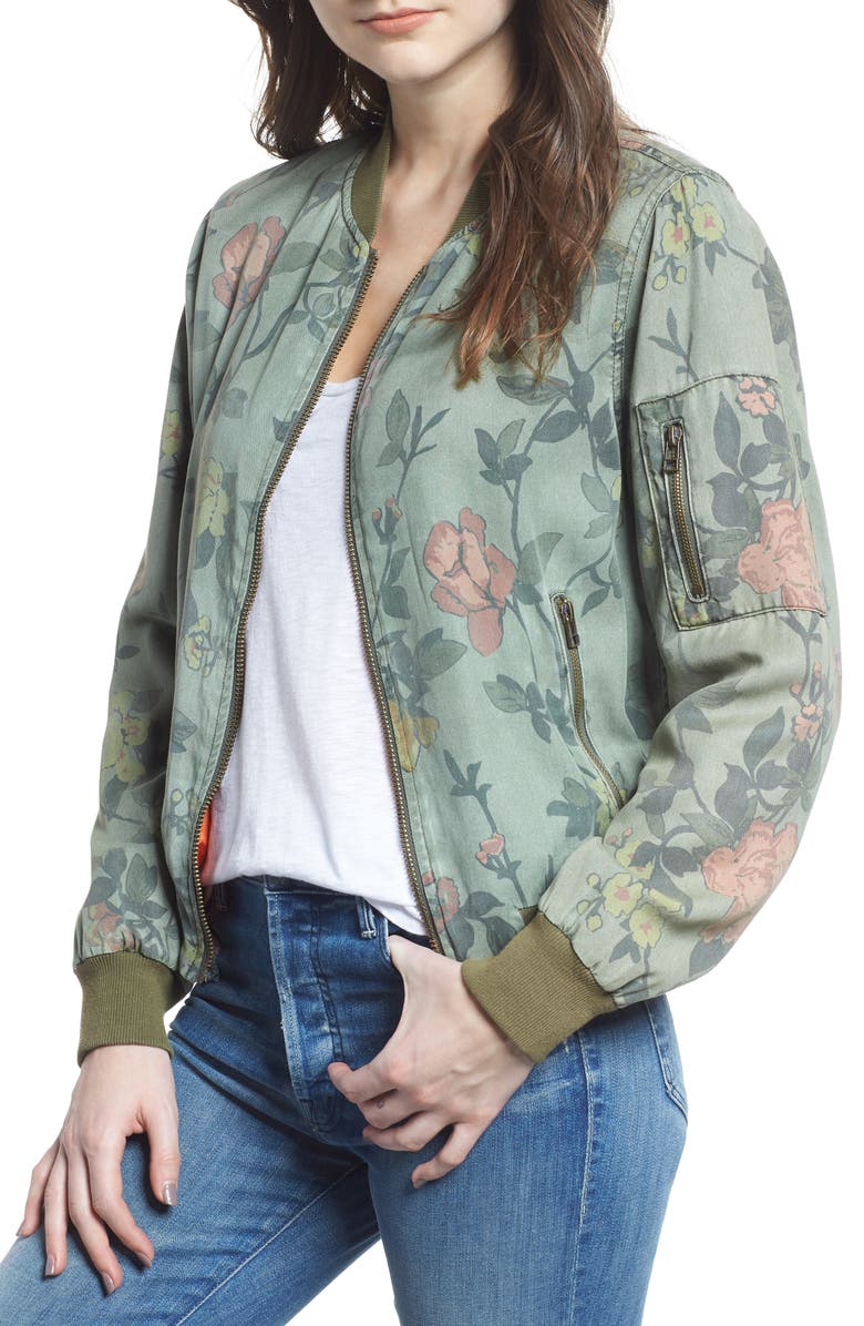  Pam & Gela Floral Bomber Jacket, Main, color, 