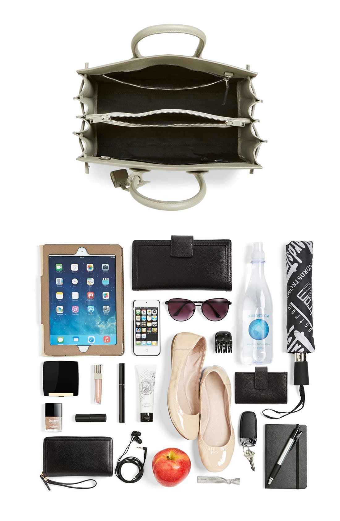 'Small Sac de Jour' Grained Leather Tote, Alternate, color, NOIR