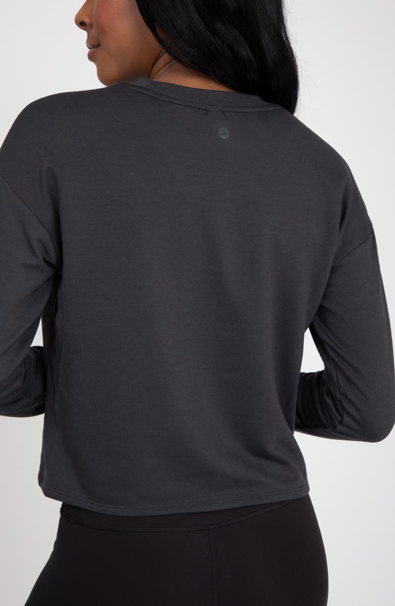 90 DEGREE BY REFLEX Brushed Terry Tie Hem Pullover, Alternate, color, 