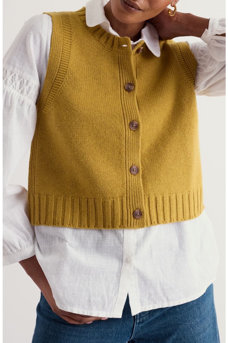 Derwenn Merino Wool Blend Sweater Vest, Alternate, color, GOLDEN PEAR