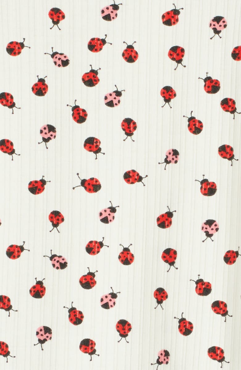 Nordstrom Kids' Print Fitted Pajamas, Alternate, color, Ivory Egret Lady Bugs