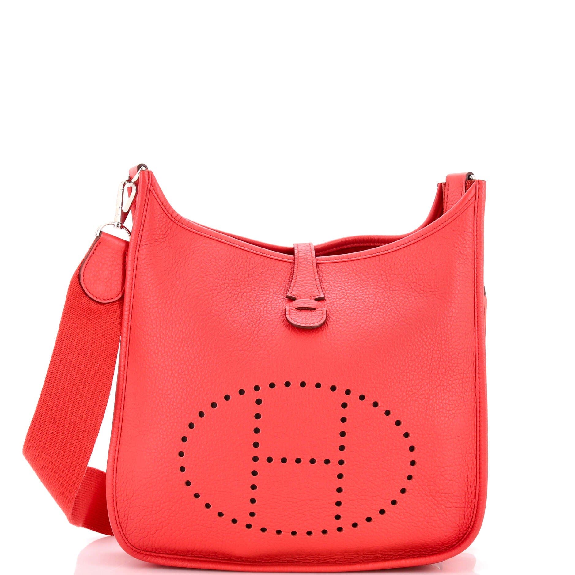 Pre-Owned Hermes Evelyne Bag Gen III Clemence PM, Main, color, Bougainvillier