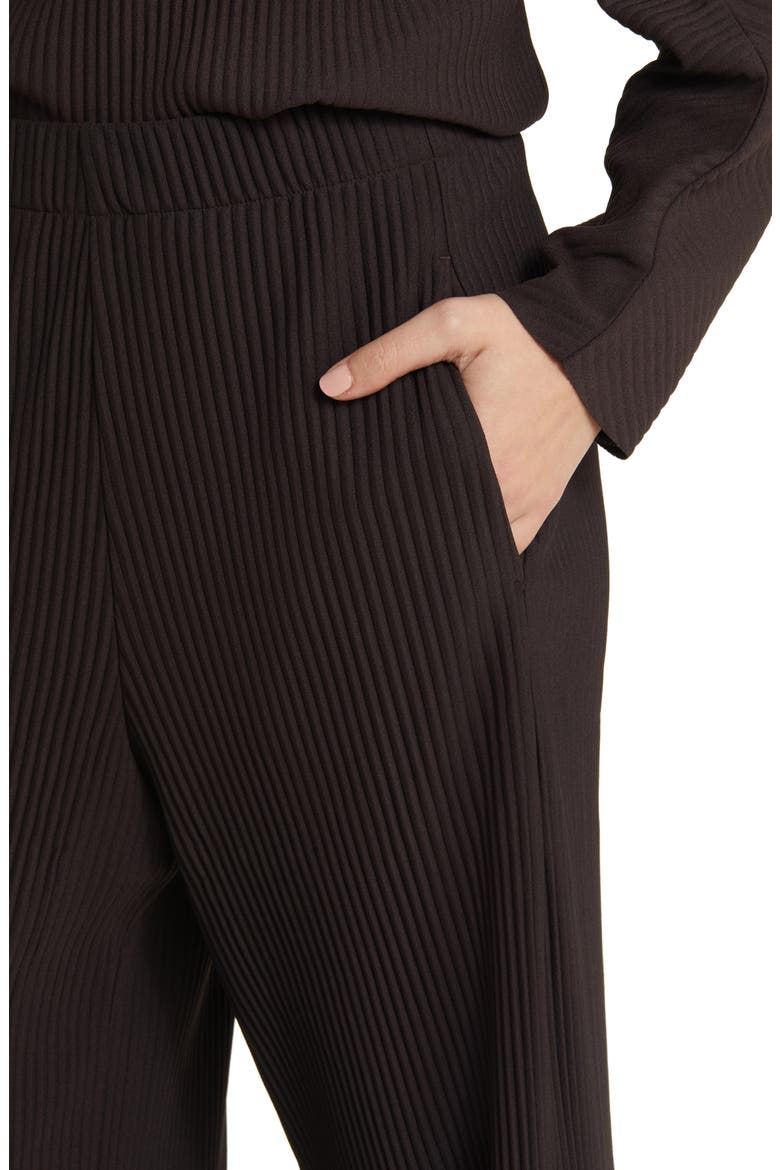 Wide Leg Rib Pants, Alternate, color, BROWN DARK