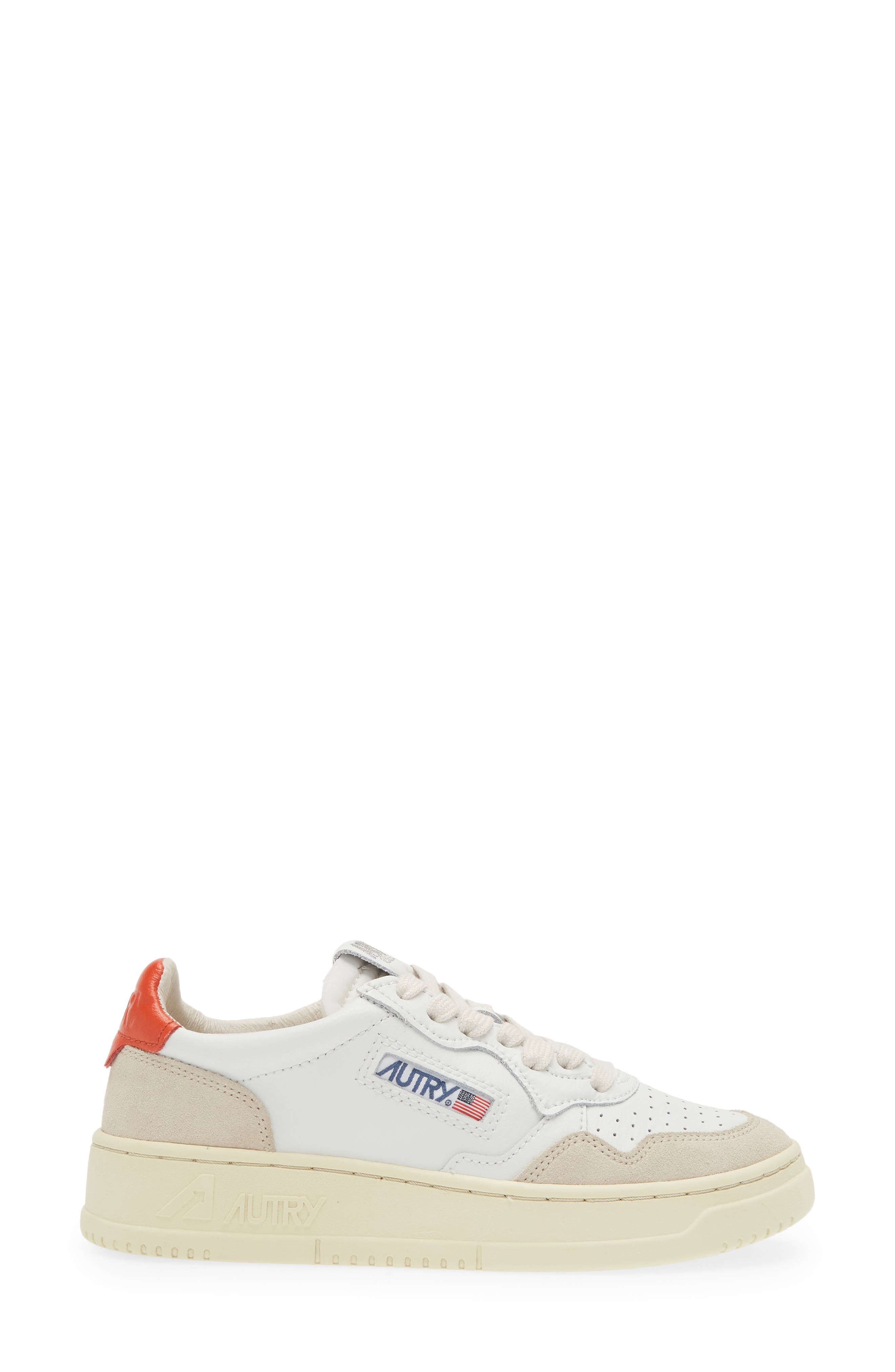 Medalist Low Sneaker, Alternate, color, WHITE/ ORANGE