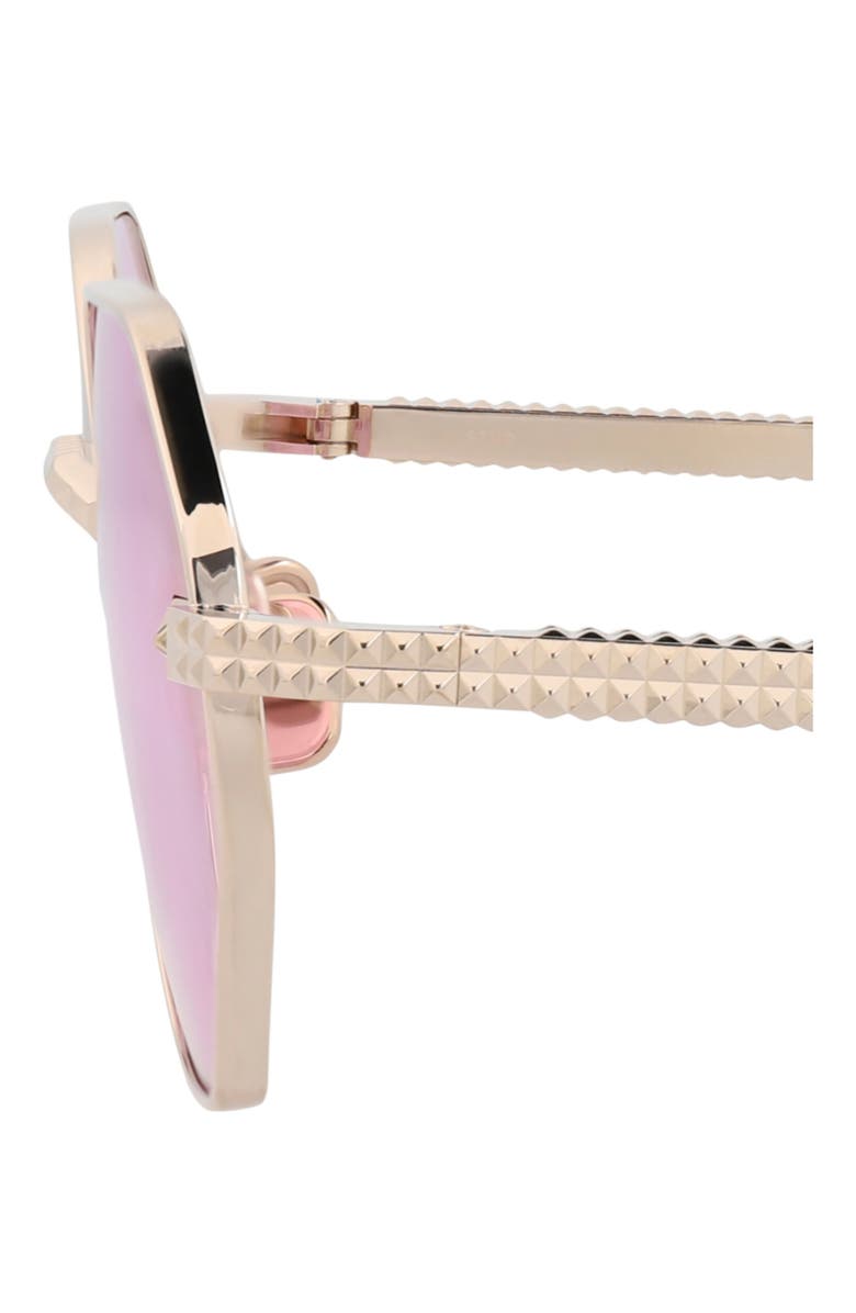Valentino 50mm Geometric Sunglasses, Alternate, color, Gold Gold Pink