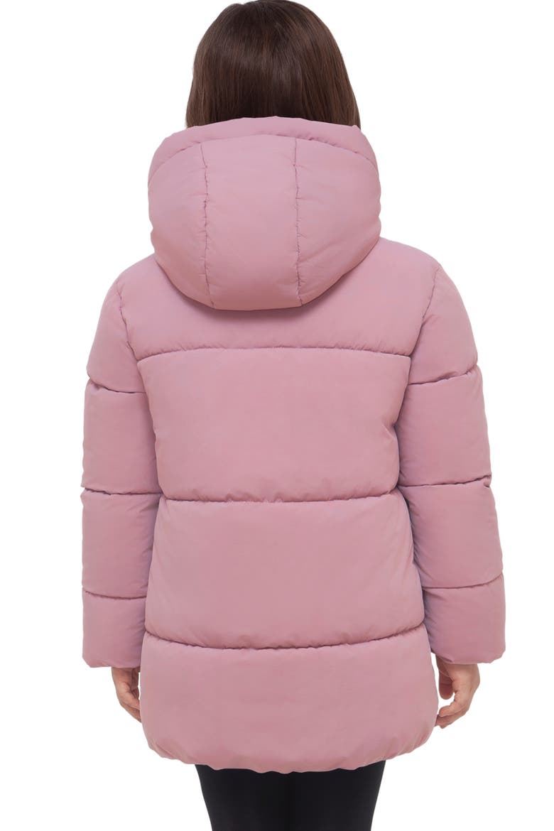 Kids' Madison Longline Hooded Puffer Jacket, Alternate, color, Rose pink