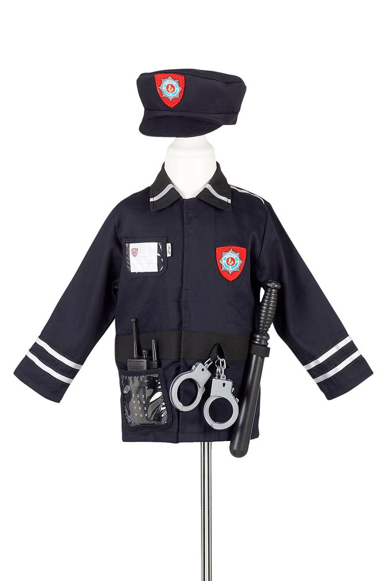 Policeman Costume Set for Children, Main, color, Black