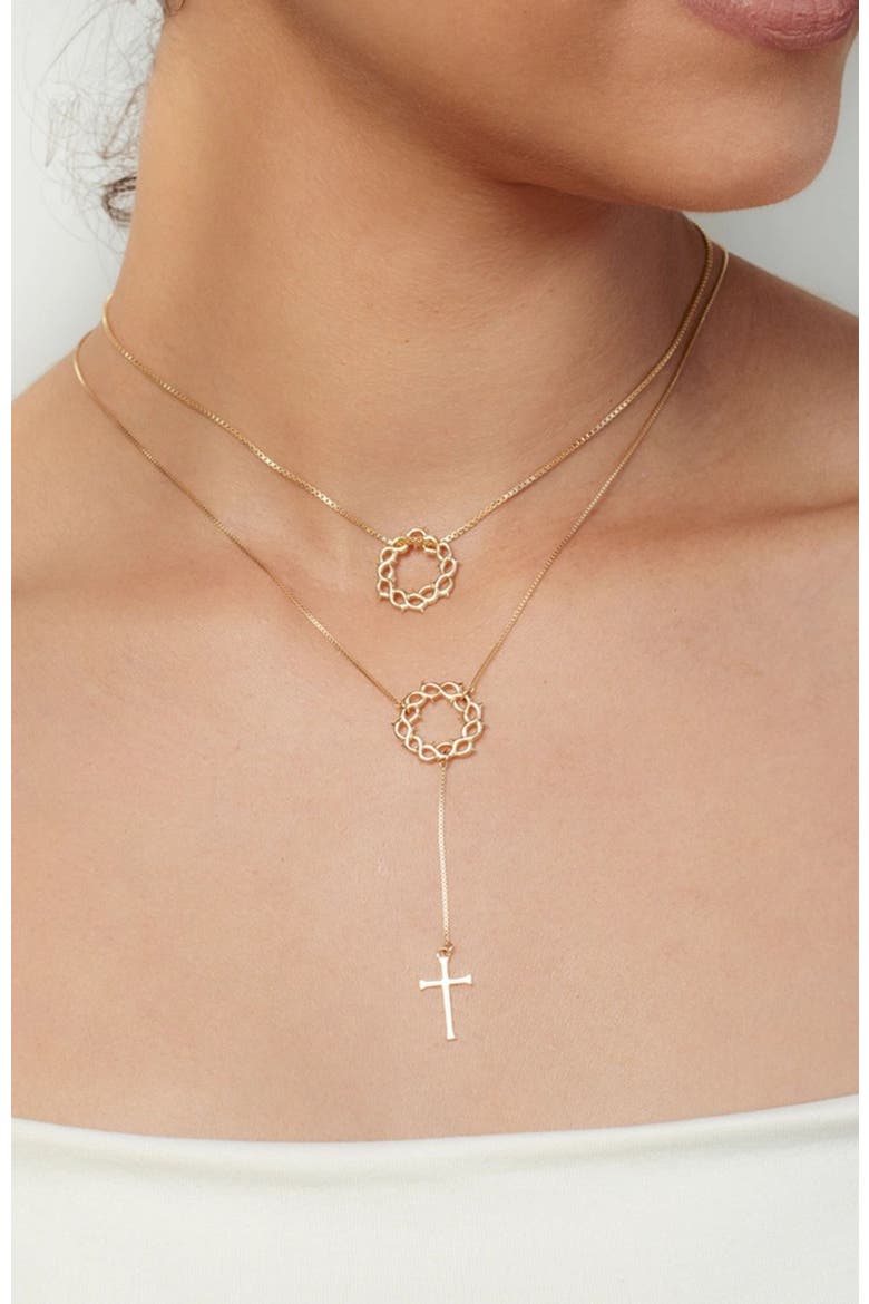 Crown Of Thorns Necklace, Alternate, color, 18k Gold Plated