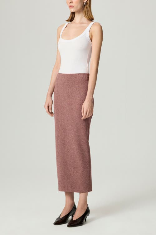 Nocturne Slit Detail Tailored Maxi Skirt In Burgundy