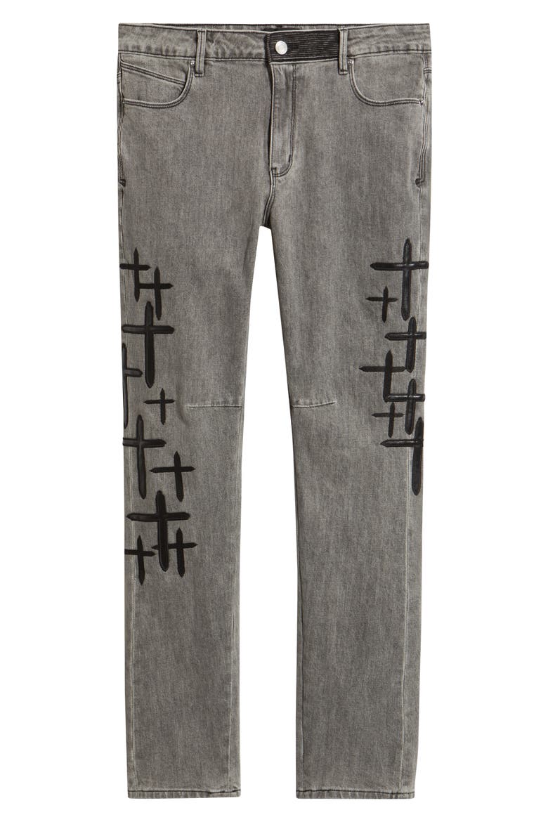 Bryant Clouded Mist Cross Skinny Jeans, Alternate, color, CLOUDED MIST CROSS PATCH