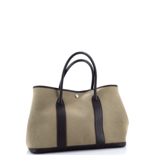 Pre-owned Hermes  Hermes Garden Party Tote Toile And Leather 36 In Brown