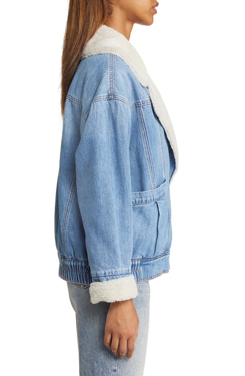 BLANKNYC Oversize Faux Shearling & Denim Jacket, Alternate, color, 