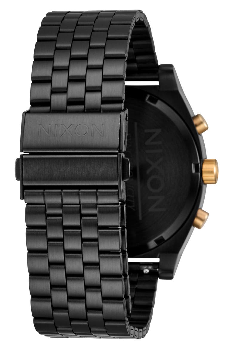 Time Teller Chronograph Bracelet Watch, 40mm, Alternate, color, BLACK / BLACK / GOLD