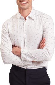 Ted Baker Iskran Floral Print Stretch Cotton Button-Up Shirt