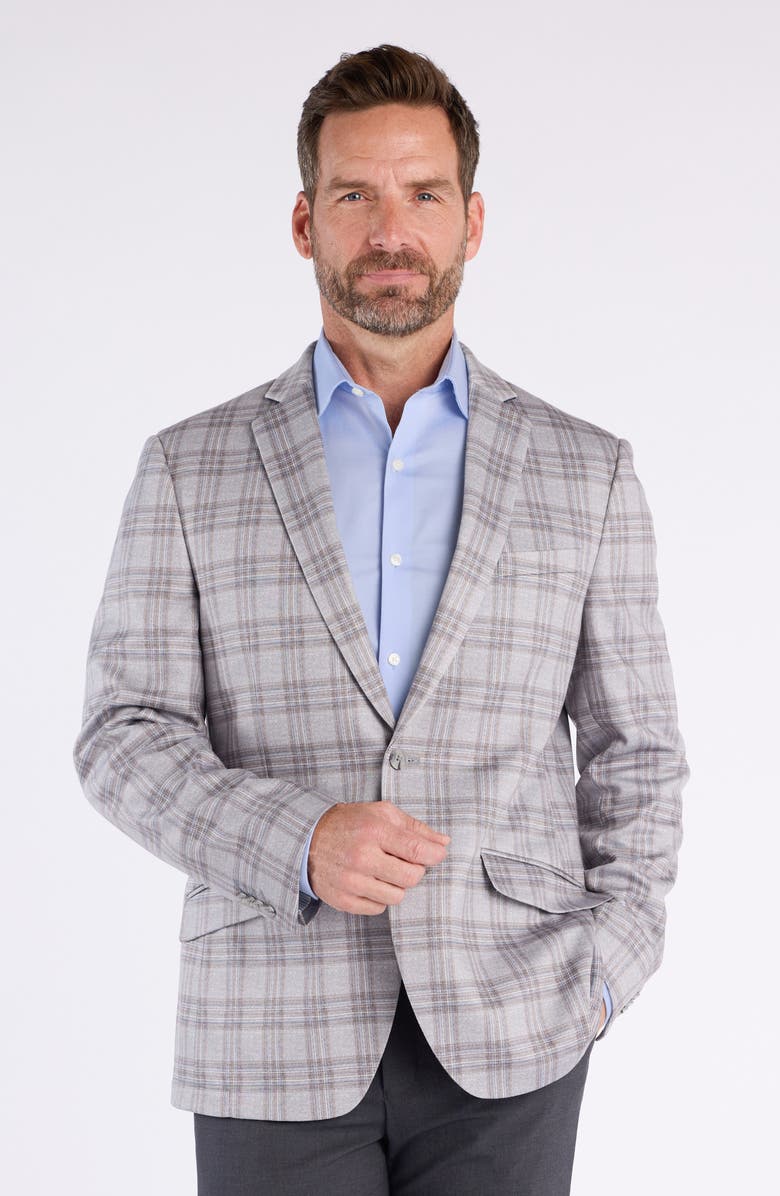 SAVILE ROW CO Plaid Sport Coat, Alternate, color, Grey