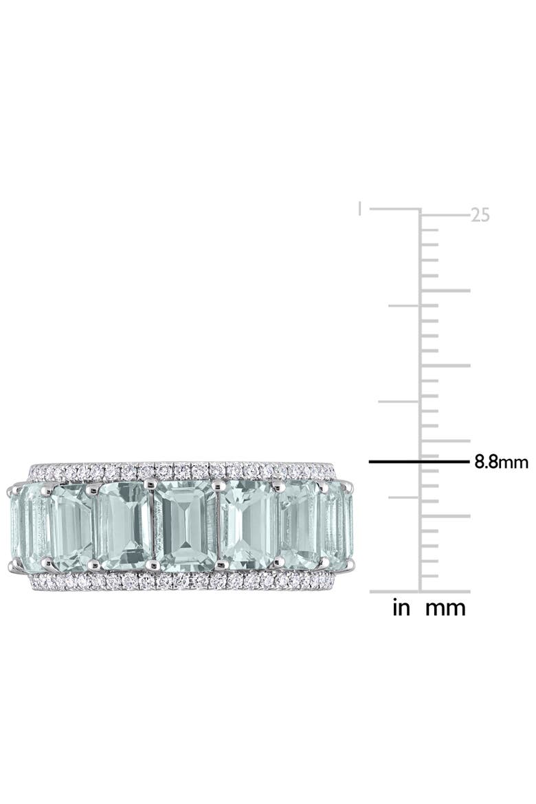 Gemstone & Diamond Eternity Ring 14k, Alternate, color, Aquamarine/White Gold