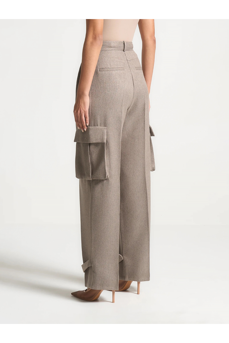 Danielle Straight Pleated Cargo Trousers, Alternate, color, Taupe