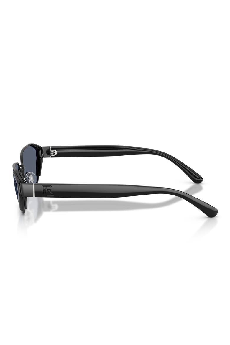56mm Irregular Sunglasses, Alternate, color, SEMI SHINY BLACK / GREY