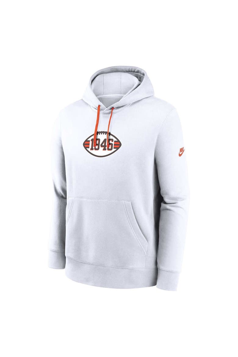 Men's Nike  White Cleveland Browns 2023 Sideline Club Alternate Tri-Blend Pullover Hoodie, Alternate, color, White