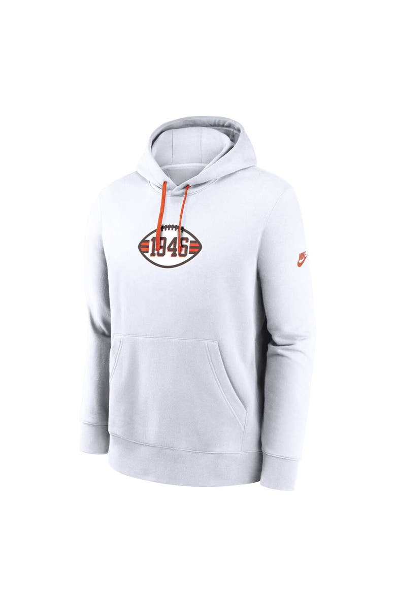 Nike Men's Nike White Cleveland Browns 2023 Sideline Club Alternate Tri-Blend Pullover Hoodie, Alternate, color, White