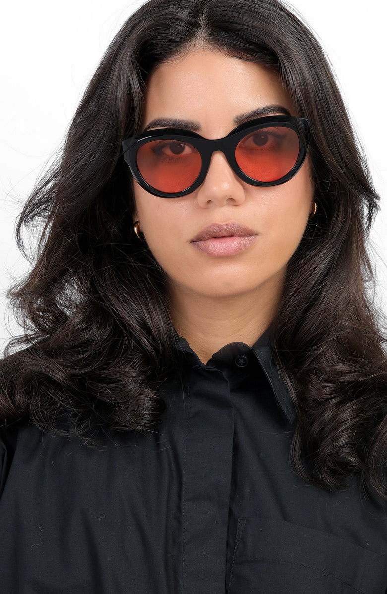 Illesteva Wellington Sunglasses, Alternate, color, Black / Guava