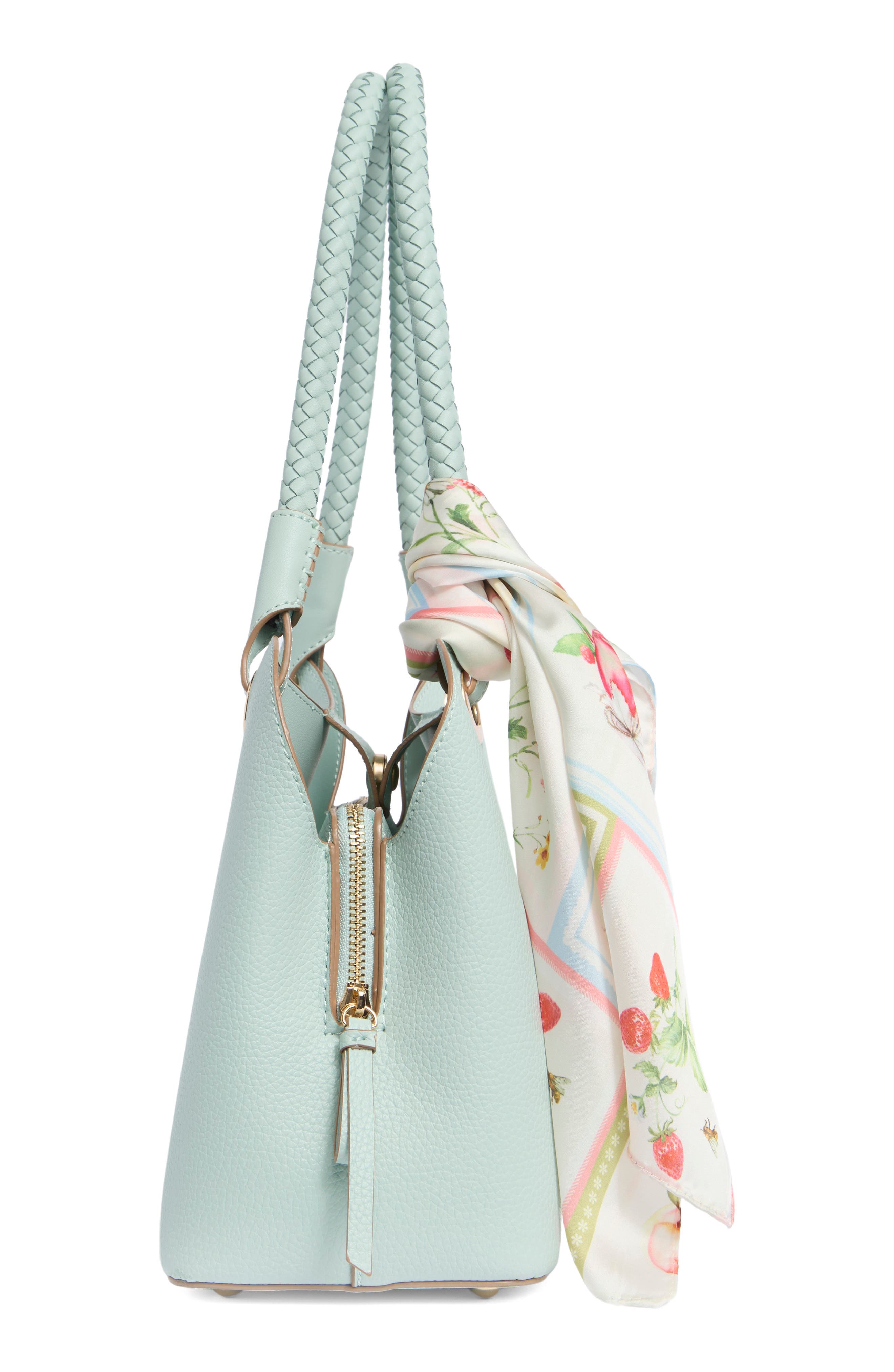 Nanette Lepore Sybil Braided Handle Shoulder Bag, Alternate, color, Surf Spray