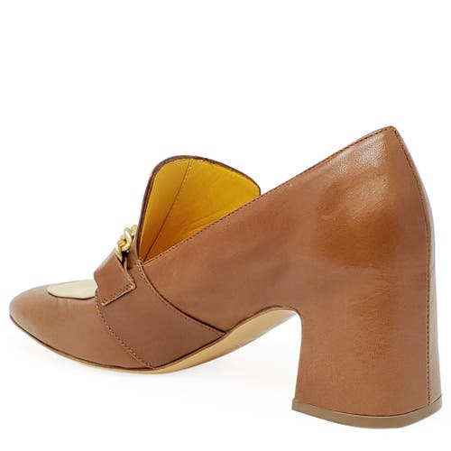 Madison Maison Mid Heel Loafer With Chain In Multi