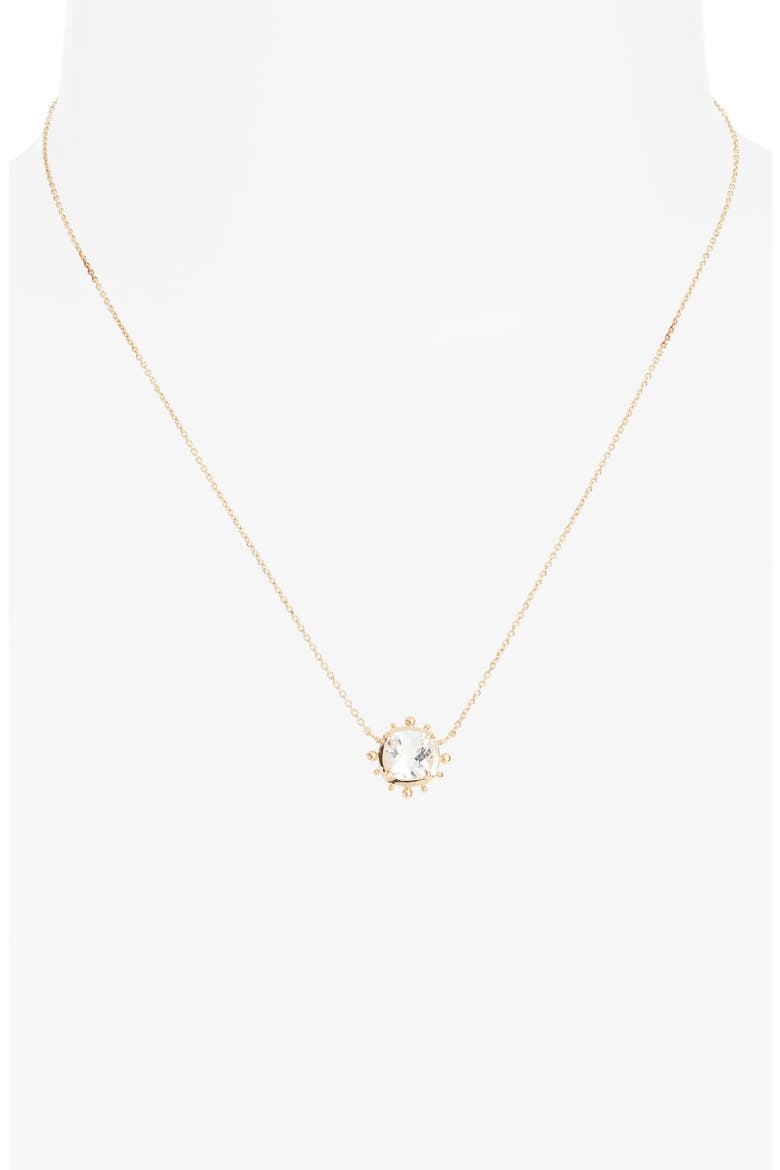 Dew Drop Avery White Topaz Pendant Necklace, Alternate, color, CLEAR