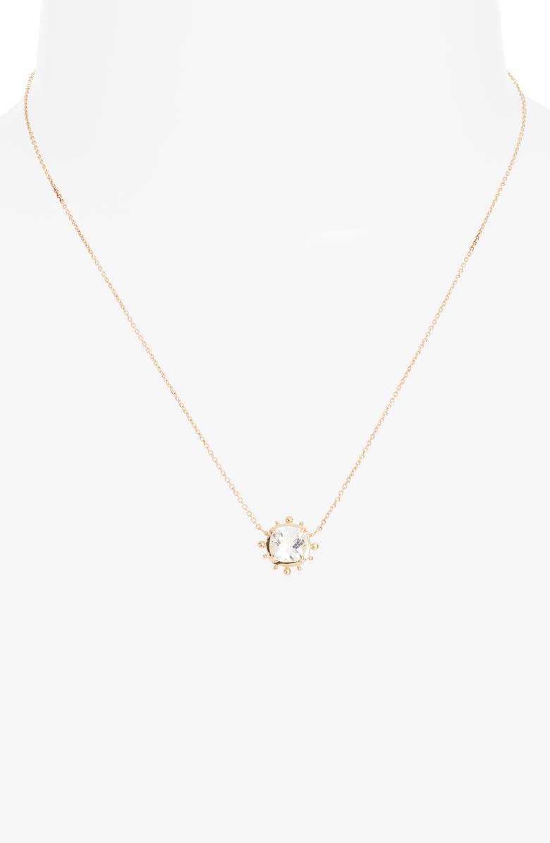 Anzie Dew Drop Avery White Topaz Pendant Necklace, Alternate, color, Clear