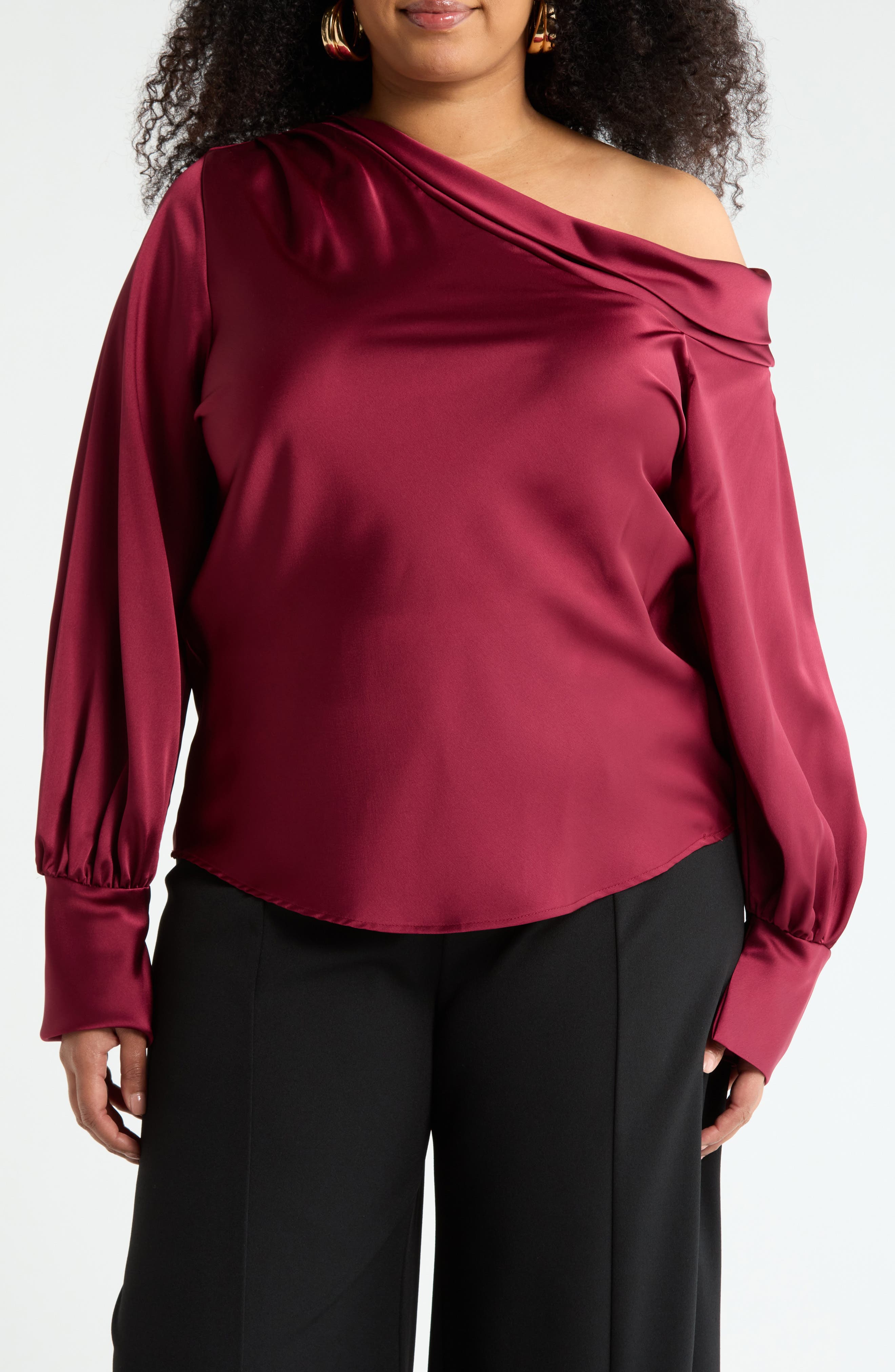 Drop Shoulder Satin Top
